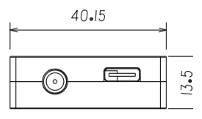 CORVON RTK-12-Rd rover — dimensional drawing, side view